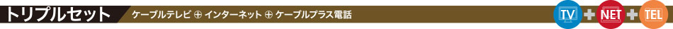 トリプルセット　ケーブルテレビ＋インターネット＋ケーブルプラス電話